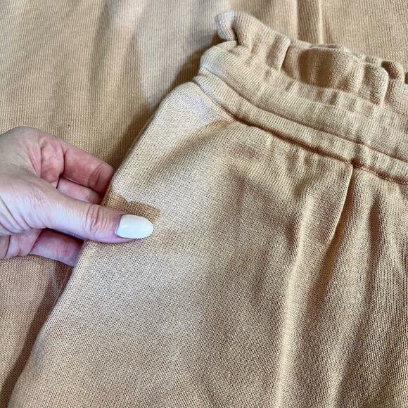 Lunya Cozy Cotton Silk Relaxed Pant Otium Tan Pink Heathered Drawstring M New - Picture 11 of 15
